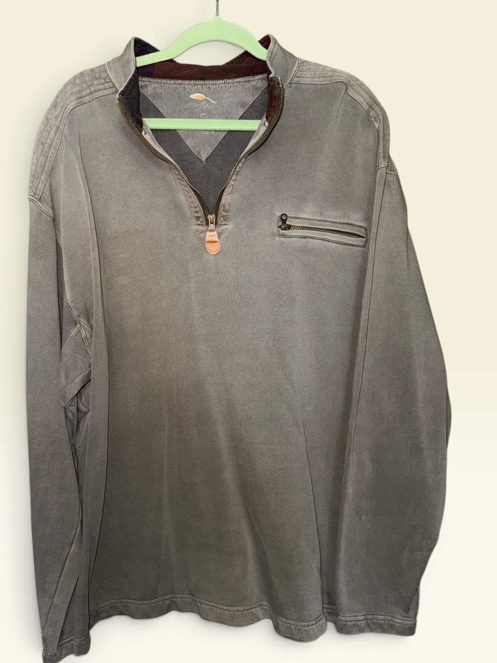 Bob Timberlake Washed Gray Quarter-Zip Pullover