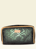Consuela Green Snakeskin-Print Zip-Around Wallet
