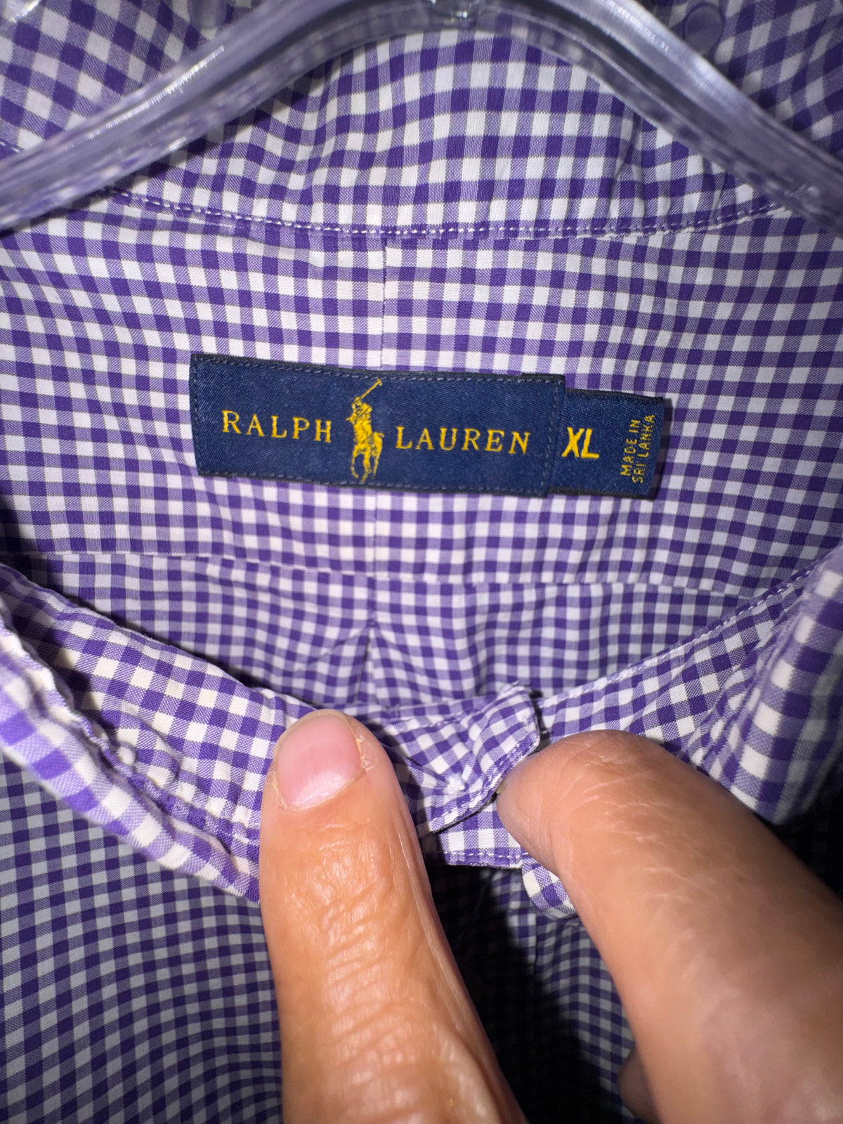Ralph Lauren Purple & White Gingham Shirt