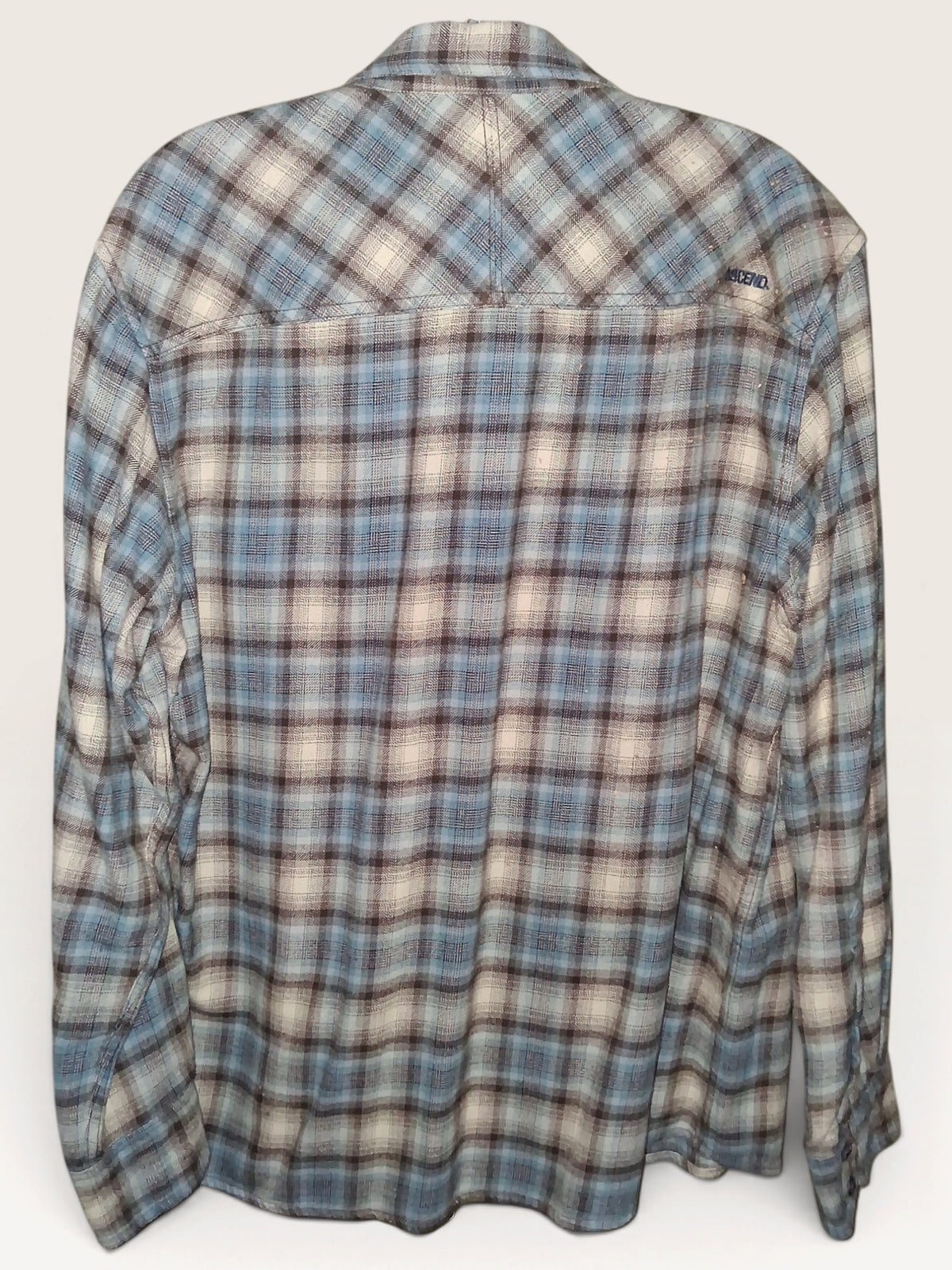 Ascend Blue, Cream & Brown Plaid Button-Up Shirt
