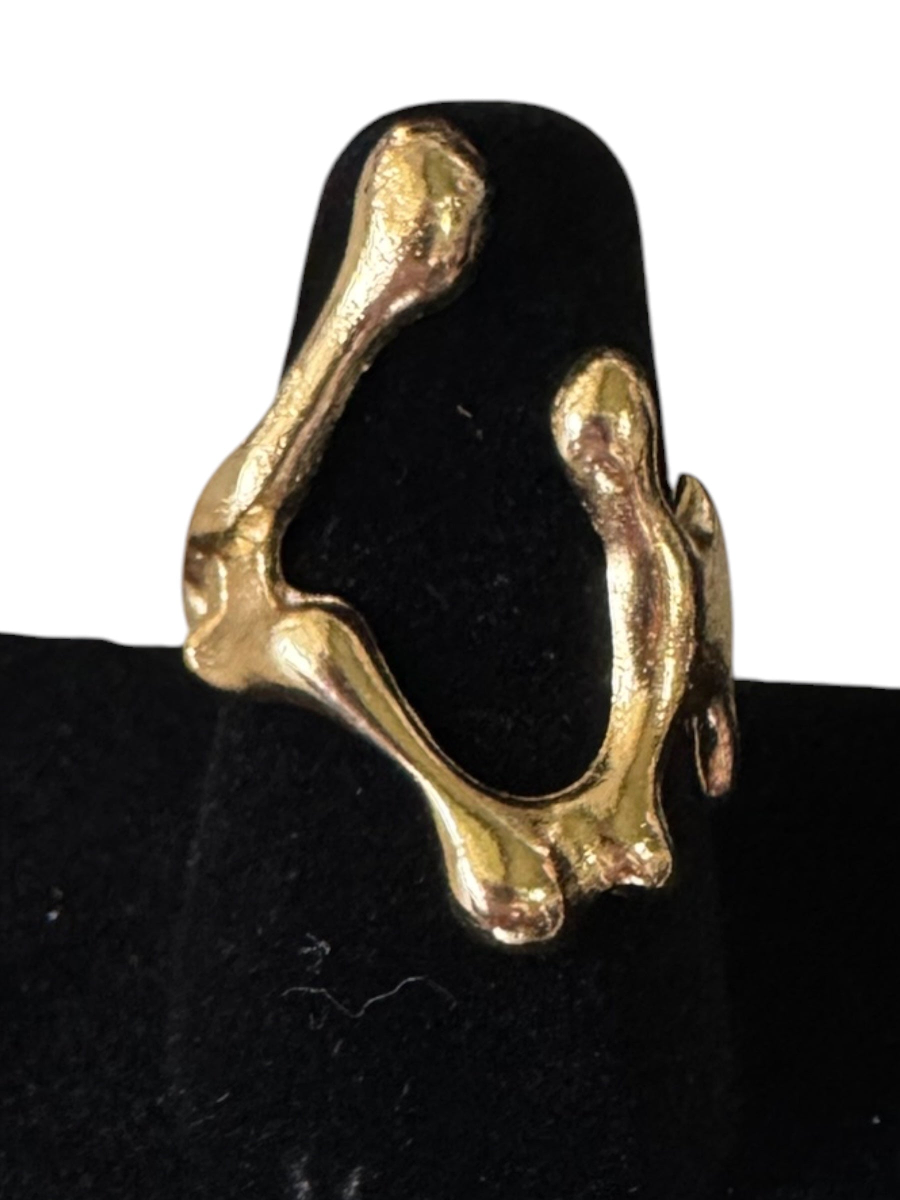 Abstract Branch Openwork Gold-Tone Ring