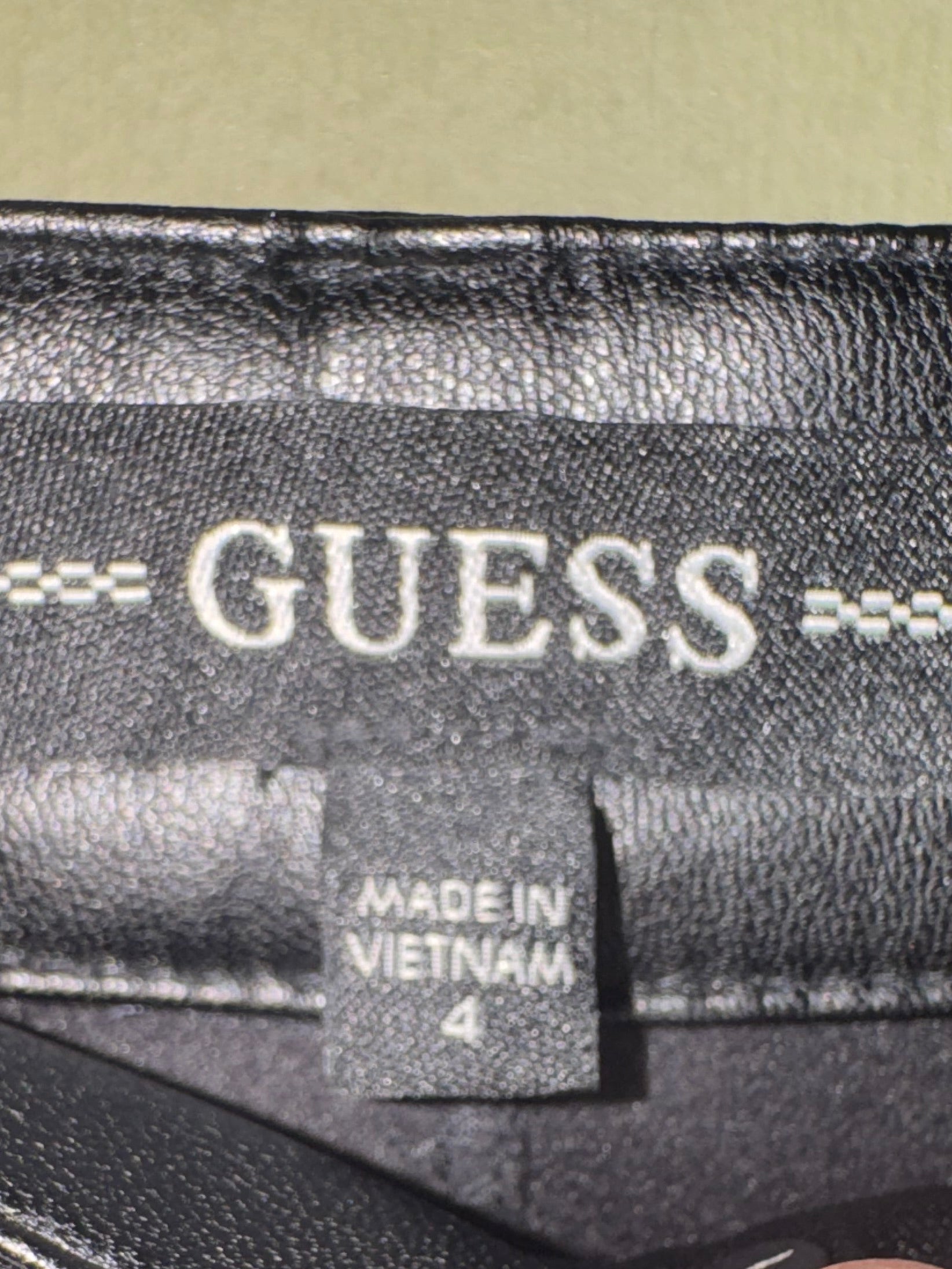 Guess Black Faux-Leather Moto Pants