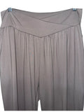 Taupe Crossover-Waist Harem Jogger Pants