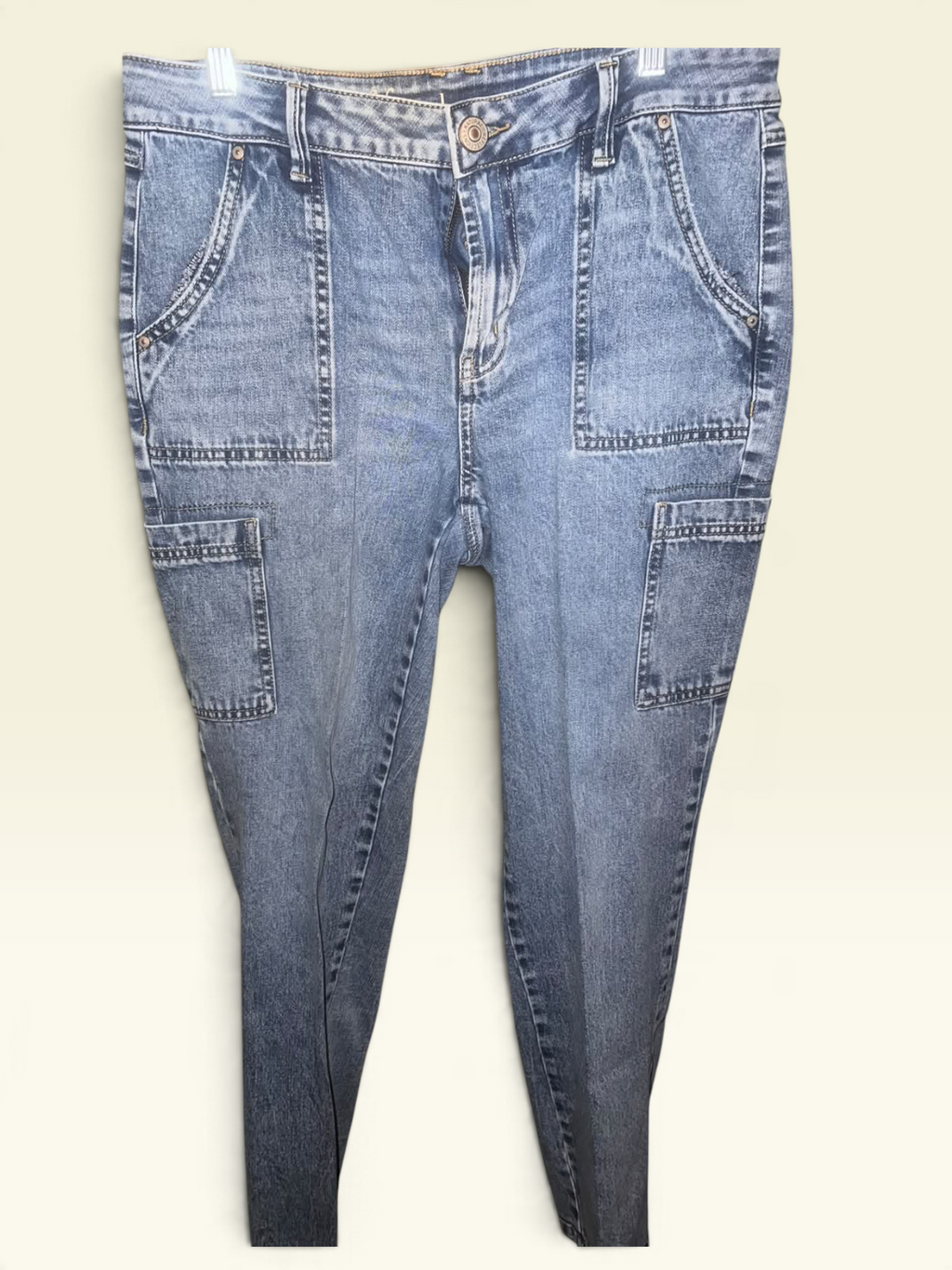 Natural Reflections Light Wash Cargo Jeans