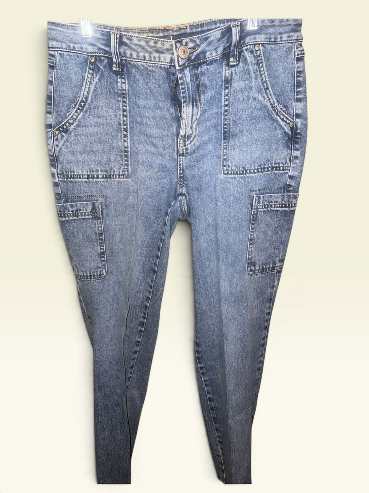 Natural Reflections Light Wash Cargo Jeans