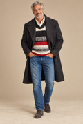 London Fog Men’s Charcoal Double-Breasted Overcoat