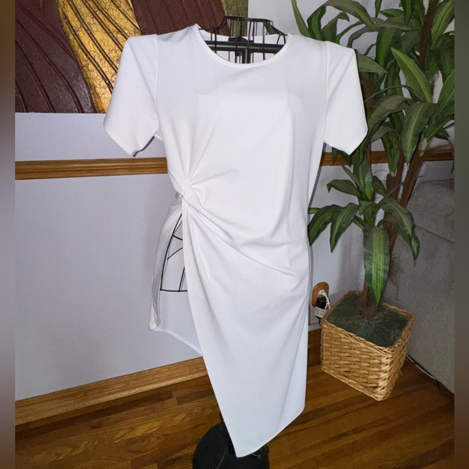 Ashley Stewart Asymmetrical White Dress