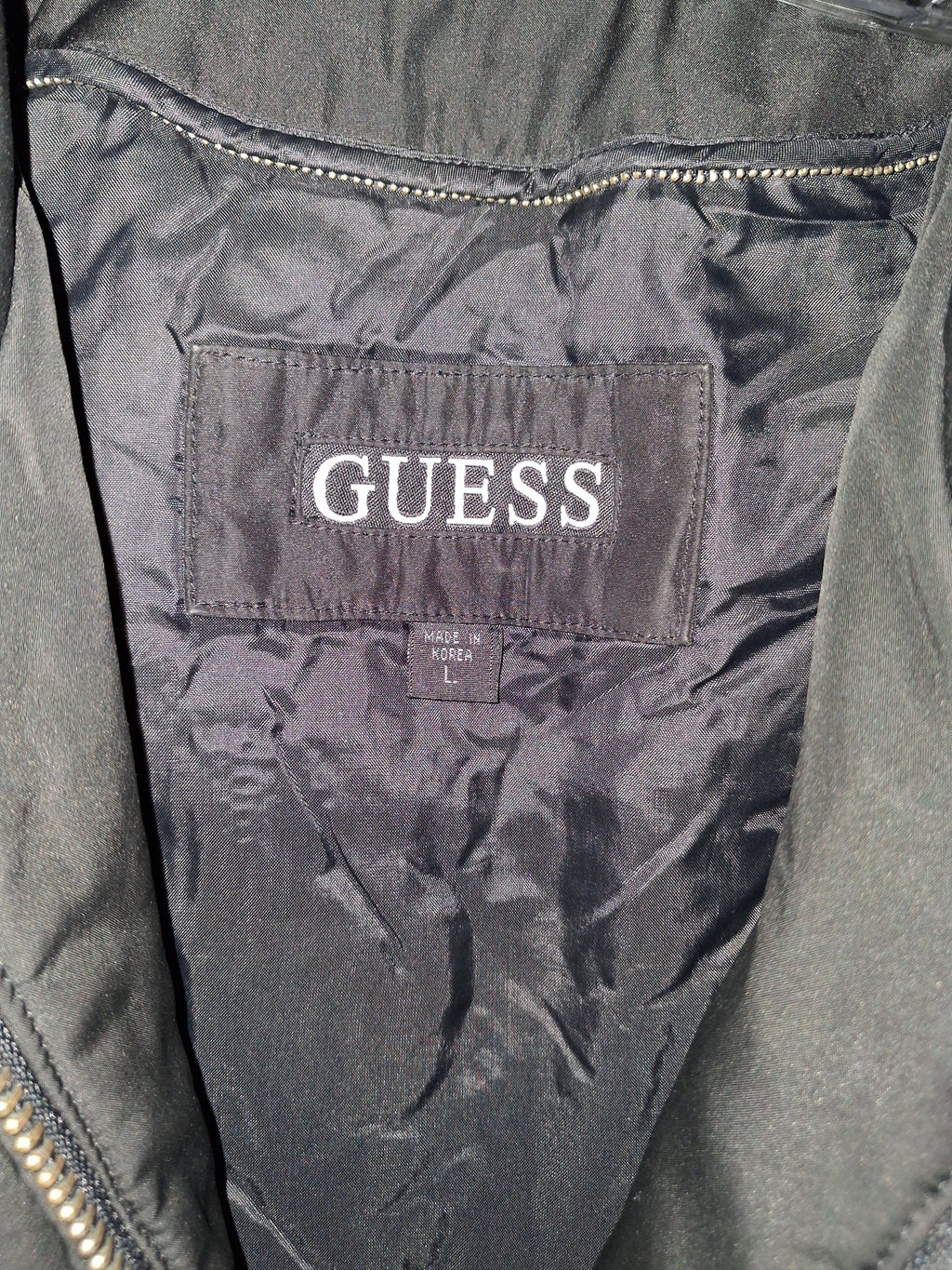 GUESS Black Full-Zip Lightweight Jacket