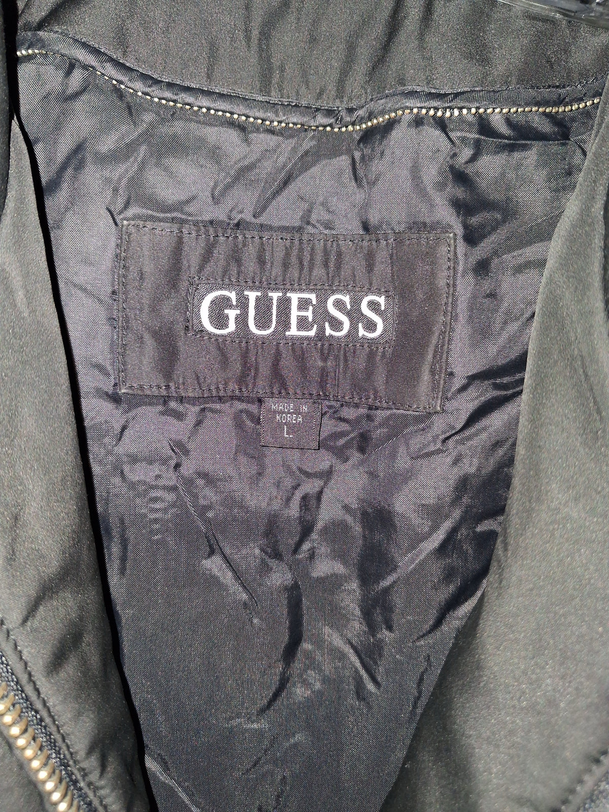 GUESS Black Full-Zip Lightweight Jacket