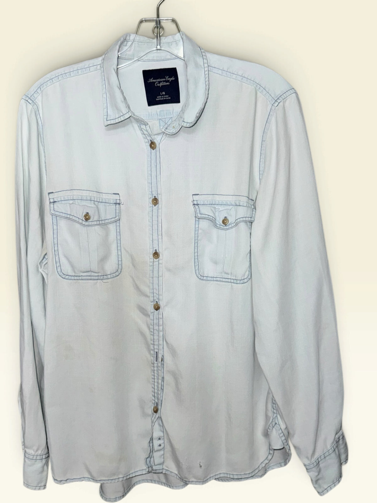 American Eagle Pale-Wash Utility Shirt