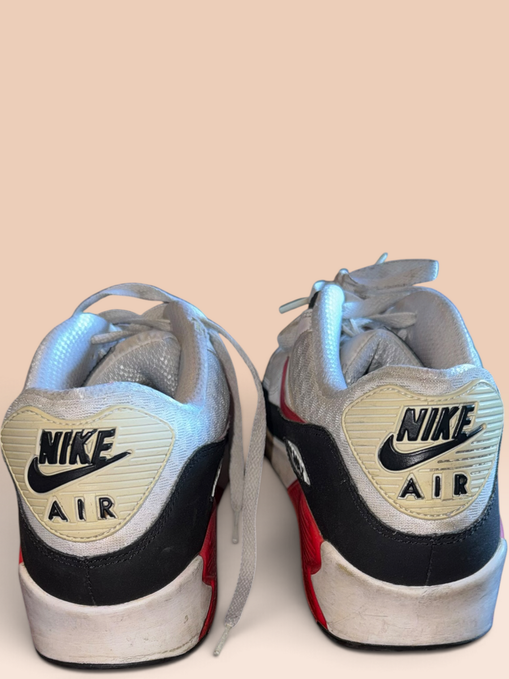 Nike Air Max 90 White, Black & Red Sneakers