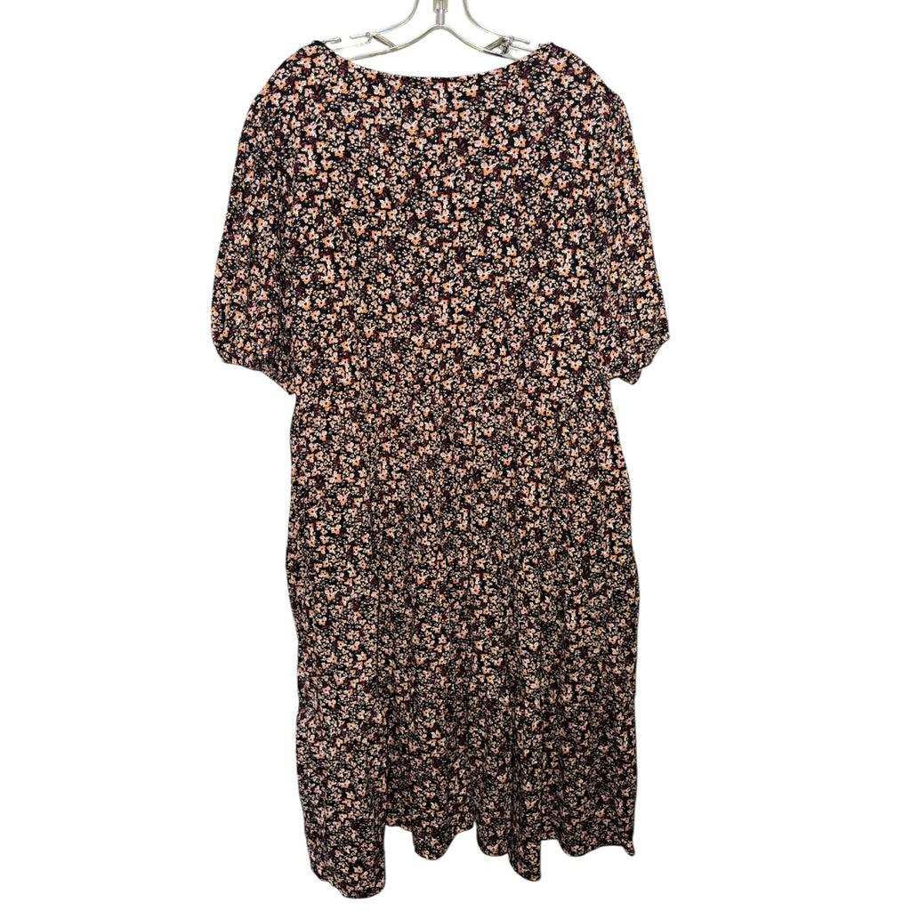 Ava & Viv Black Floral Midi Dress