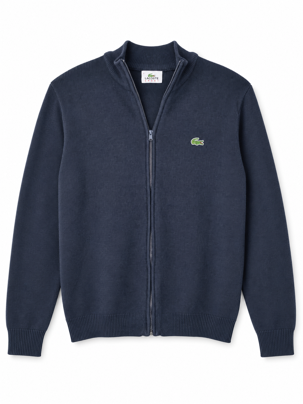 Lacoste Sport Navy Full-Zip Knit Sweater