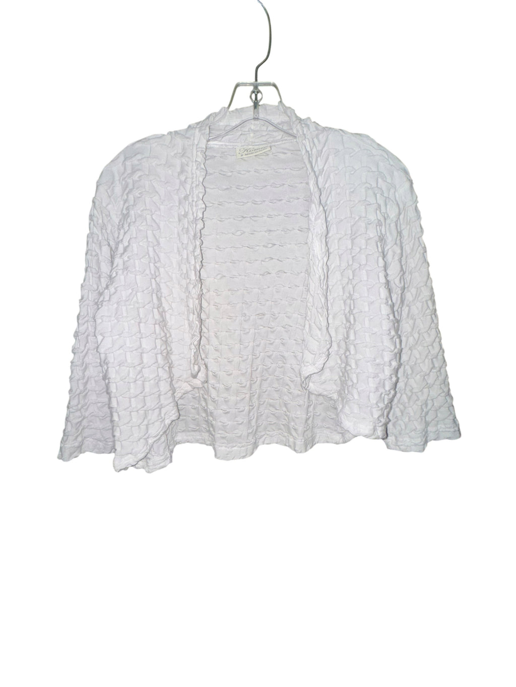 Komil White Textured Shrug