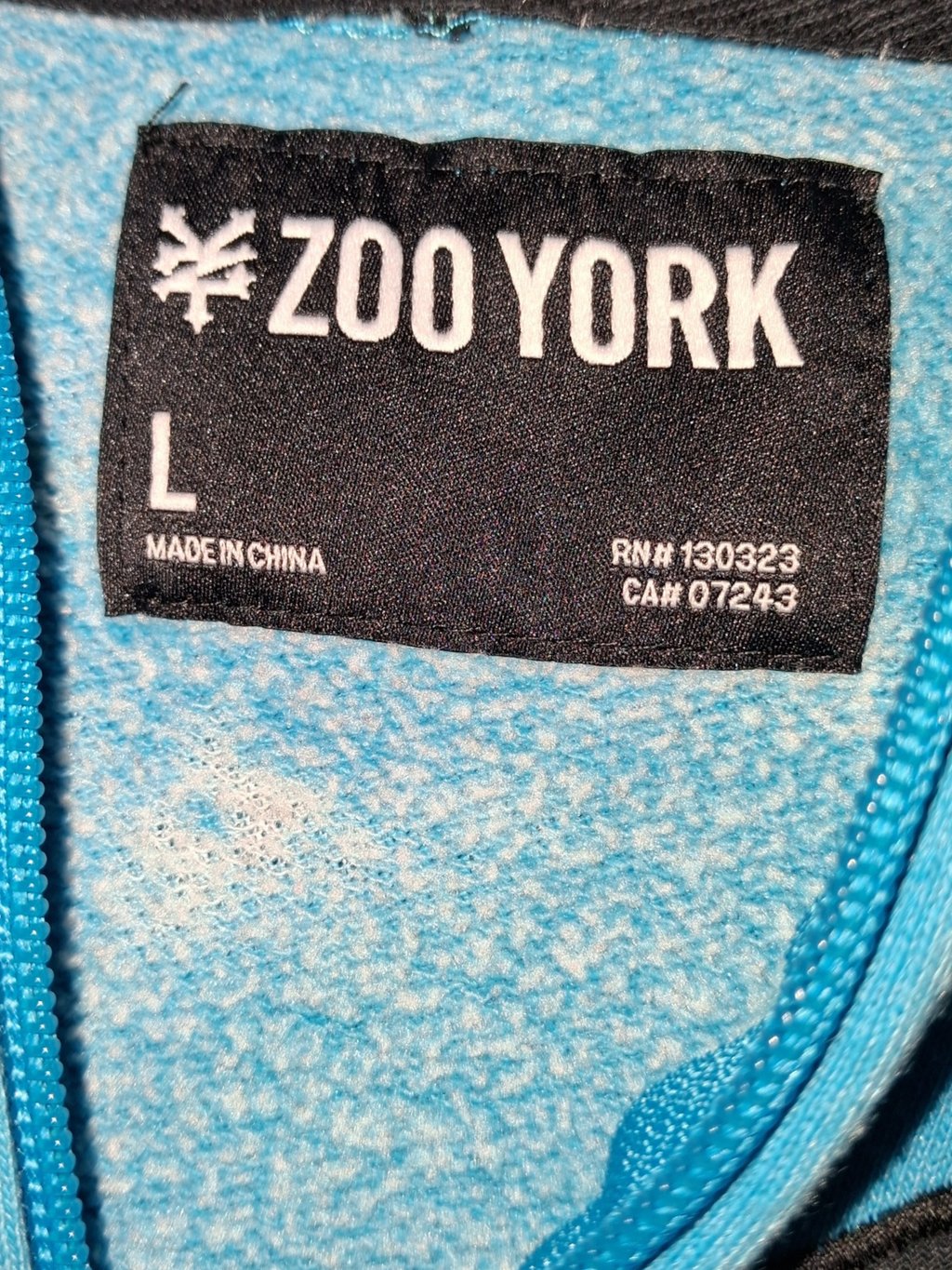 Zoo York Men's Turquoise Plaid Crossbones Full-Zip Hoodie