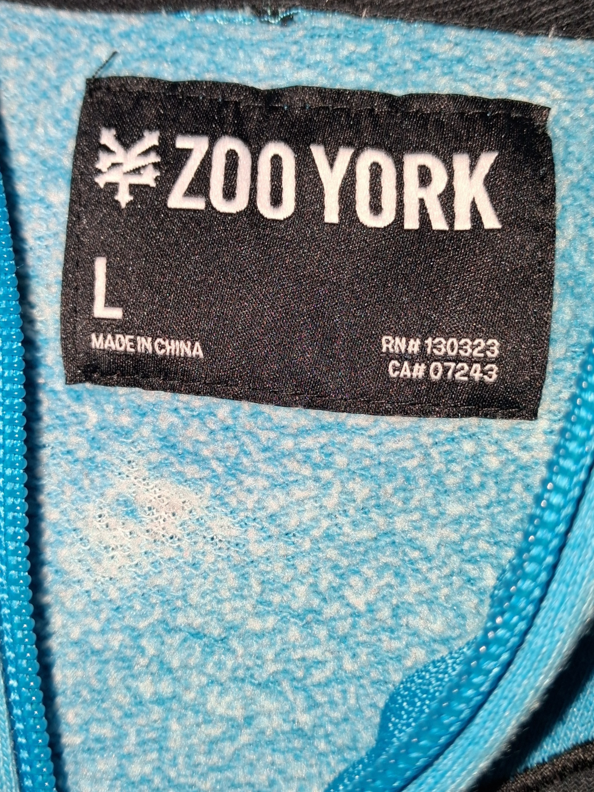 Zoo York Men's Turquoise Plaid Crossbones Full-Zip Hoodie