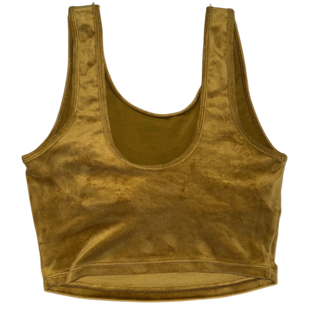 OFFLINE by Aerie Mustard Gold Velvet Cropped Sports Bra
