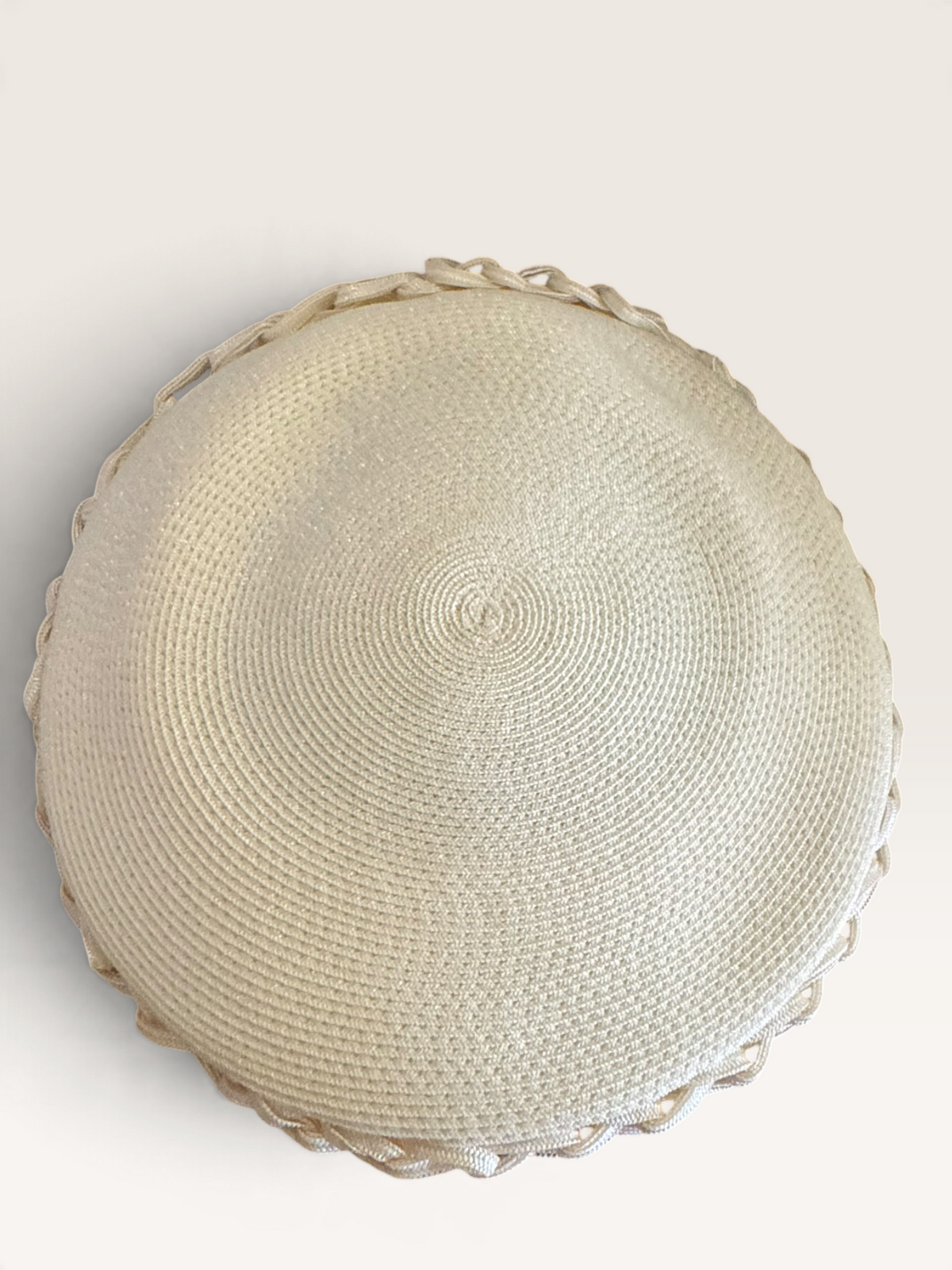 Diana Exclusives Ivory Braided-Trim Dress Hat