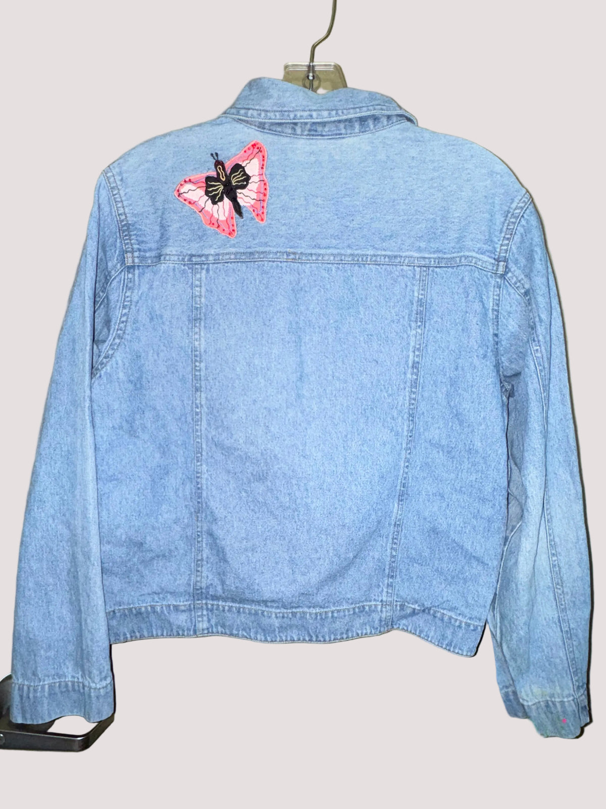 White Stag Floral Appliqué Denim Jacket