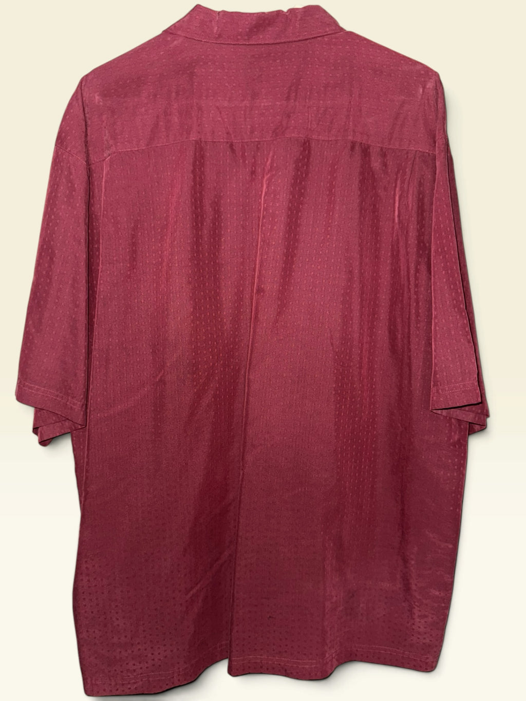 Haggar Burgundy Textured Short-Sleeve Shirt