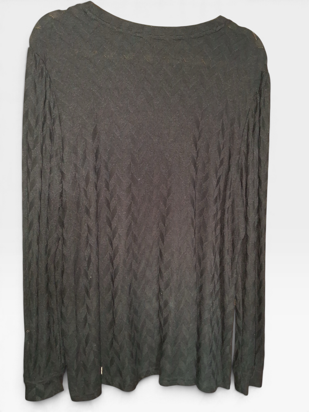 Intro Black Textured Long-Sleeve Knit Top