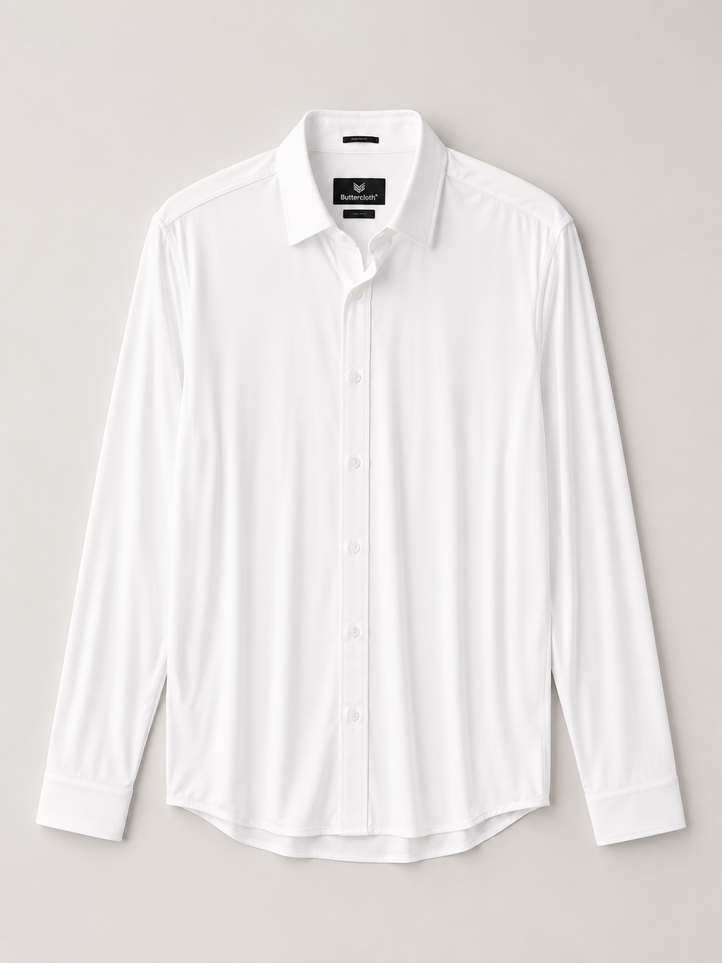 Buttercloth Icy Cotton White Performance Shirt (Solid)