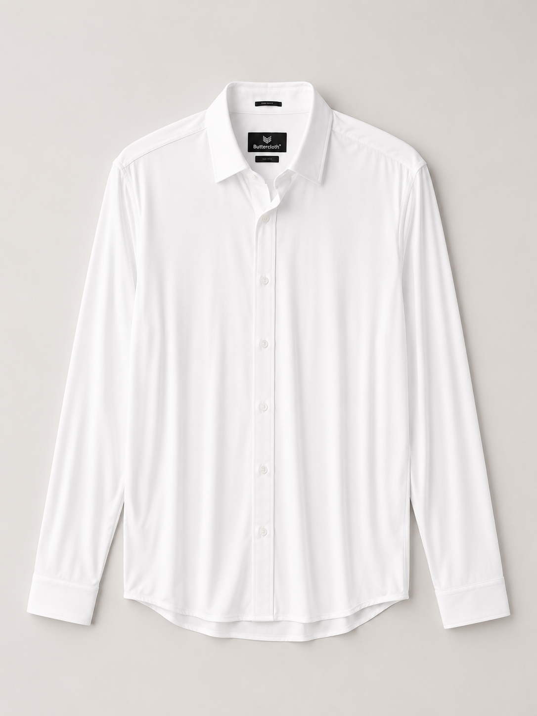 Buttercloth Icy Cotton White Performance Shirt (Solid)