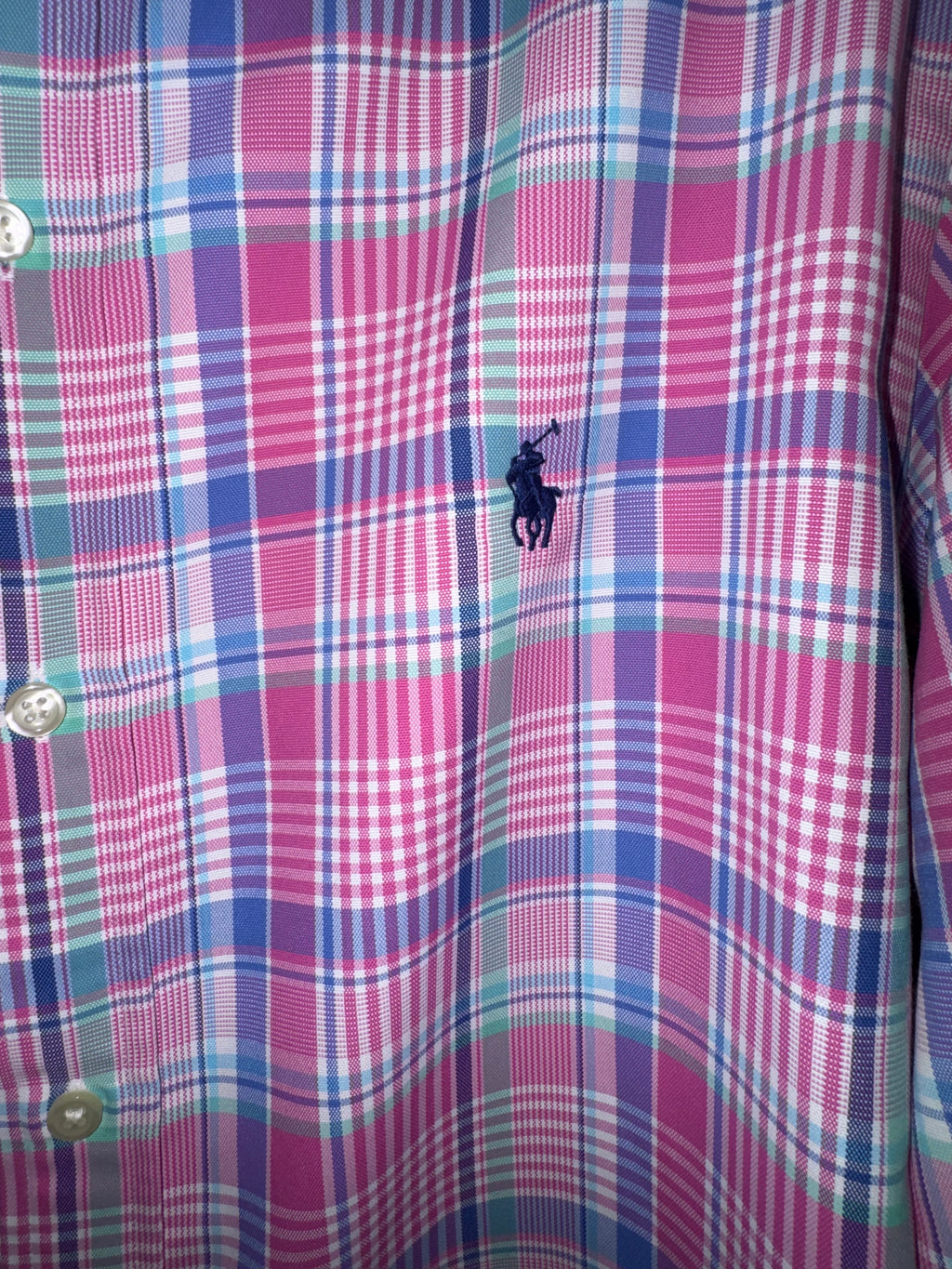Polo Ralph Lauren Pink Multicolor Plaid Performance Shirt