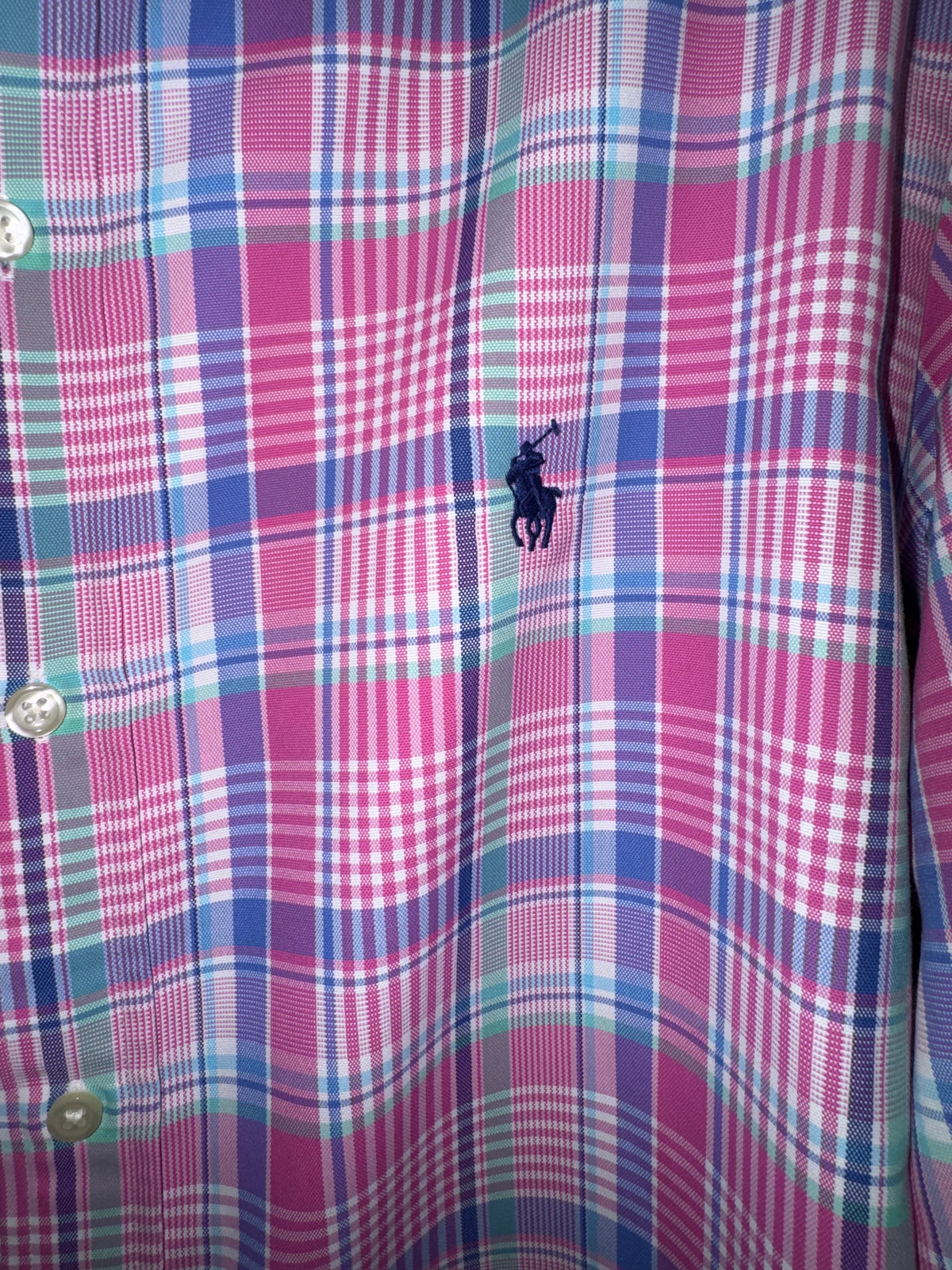 Polo Ralph Lauren Pink Multicolor Plaid Performance Shirt