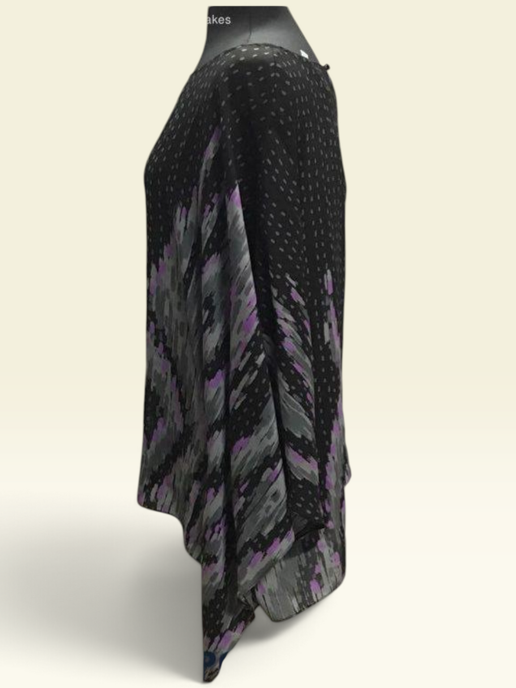 Bob Mackie Wearable Art Sheer Abstract Poncho Top