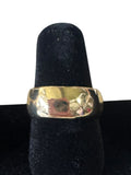 Wide Hammered Gold-Tone Band Ring