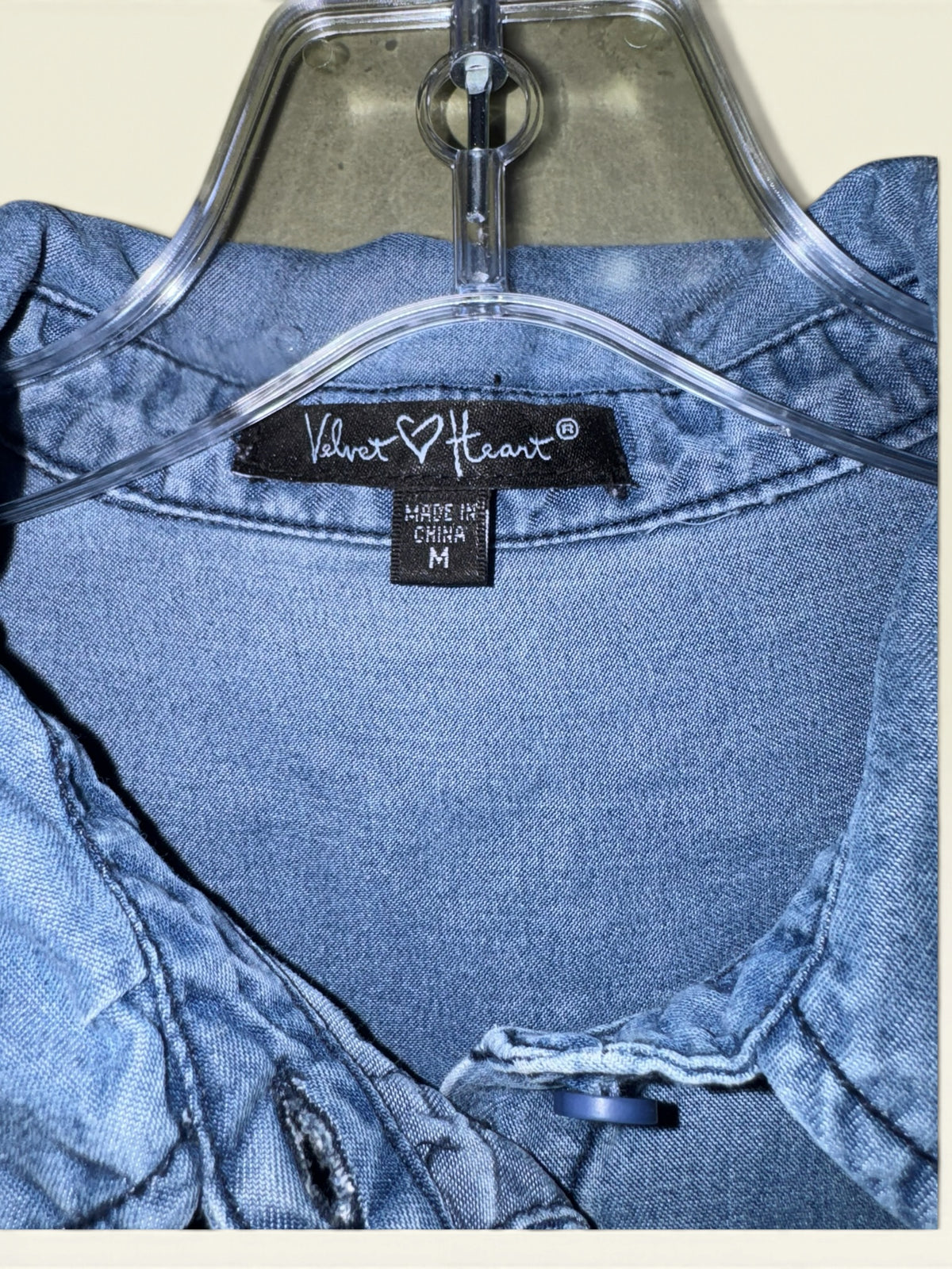 Velvet Heart Blue Button-Front Shirt