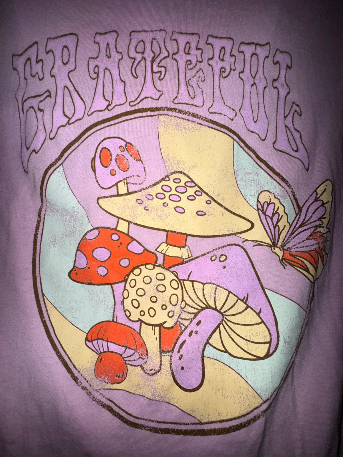 Grateful Dead Mushroom & Butterfly Graphic T-Shirt