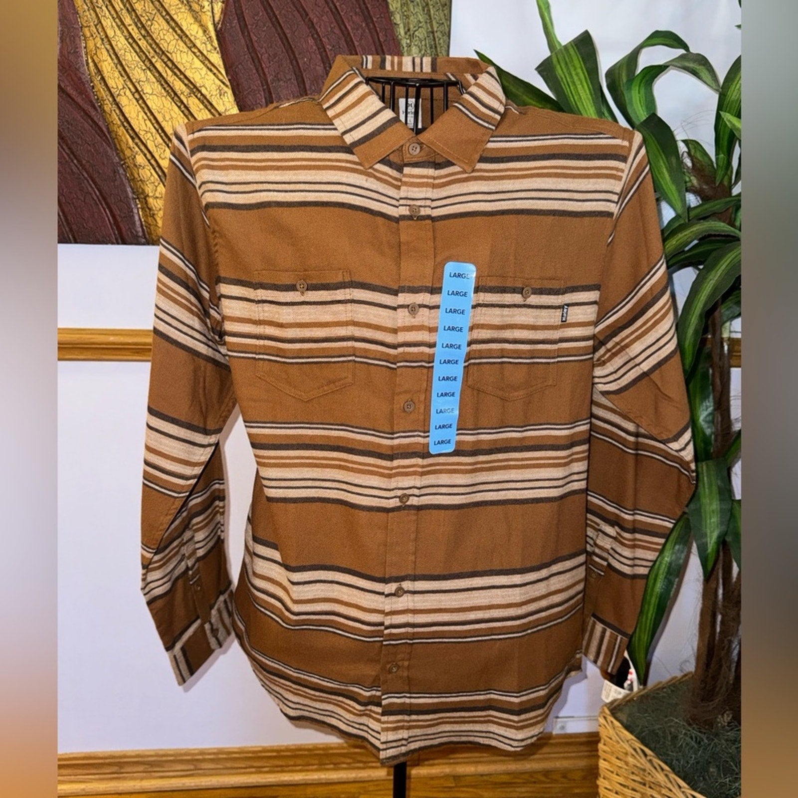 Hurley Brown Striped Men's Shirt