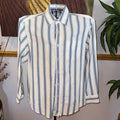Tommy Bahama Blue and White Striped Casual Shirt