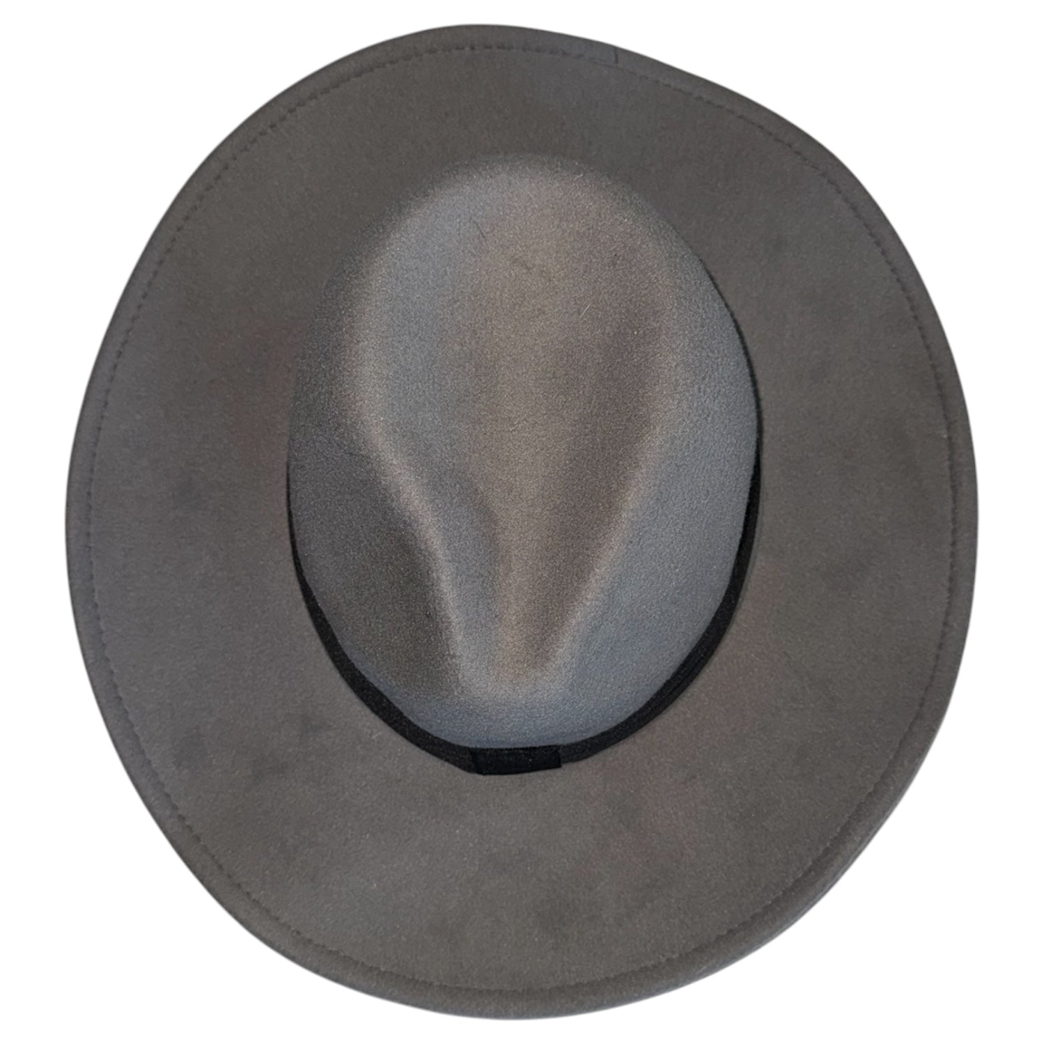 Light Gray Wide Brim Fedora Hat | Classic Rancher Style with Black Band