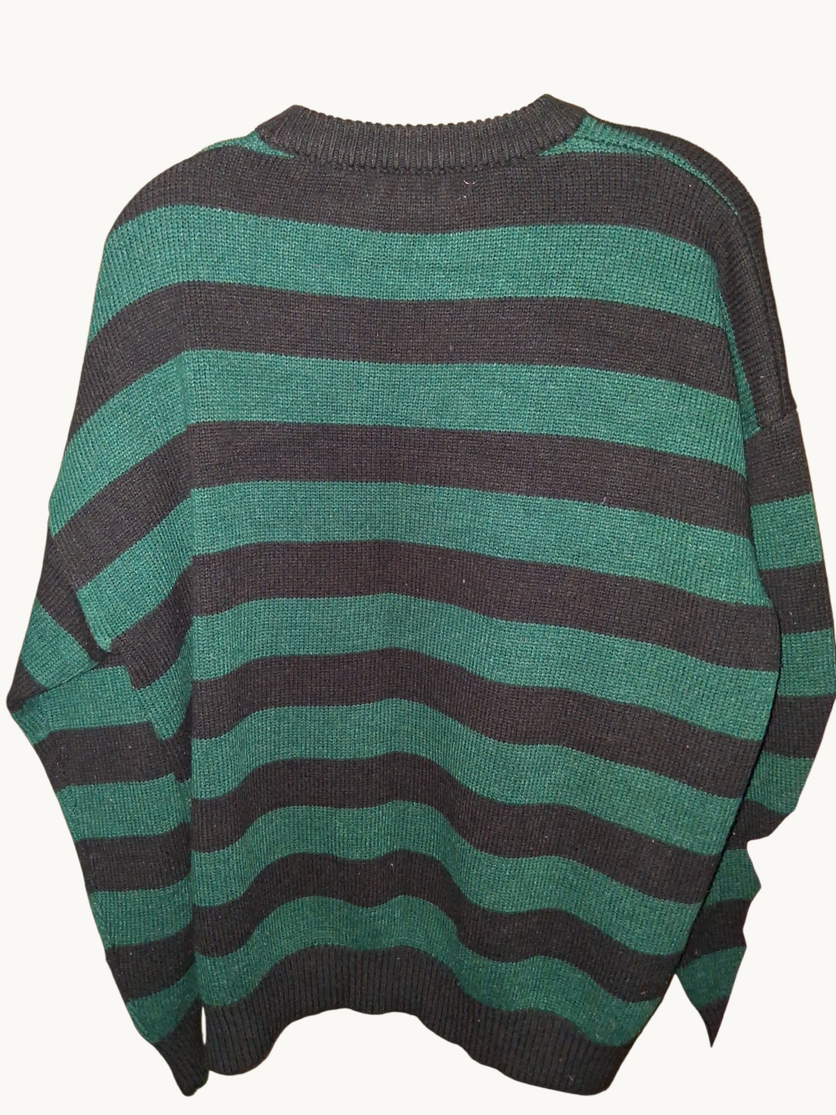 Nong Chao Nong Shi Black & Emerald Green Striped Sweater