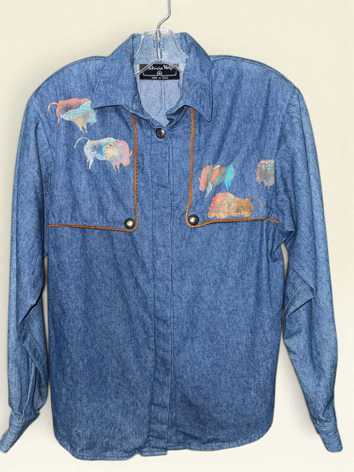 Patricia Wolf Buffalo-Art Denim Western Shirt