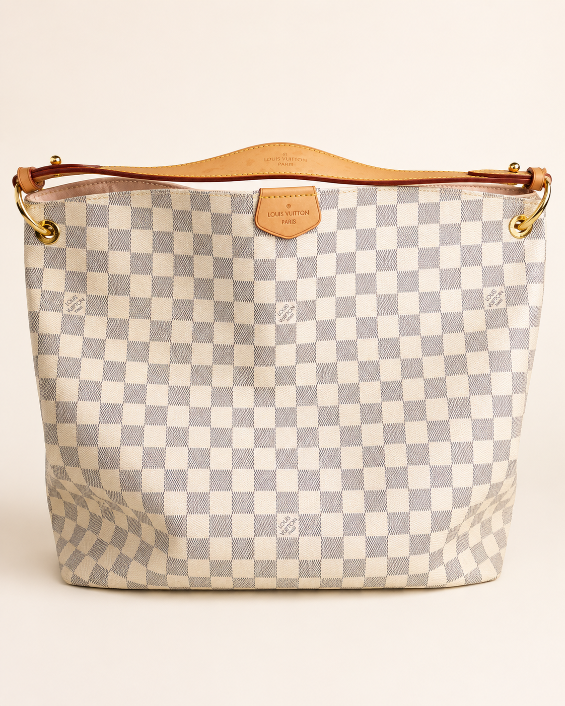 Louis Vuitton Graceful MM Damier Azur Rose Ballerine Hobo Bag
