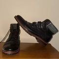 Johnston & Murphy Black Leather Lace-Up Boots