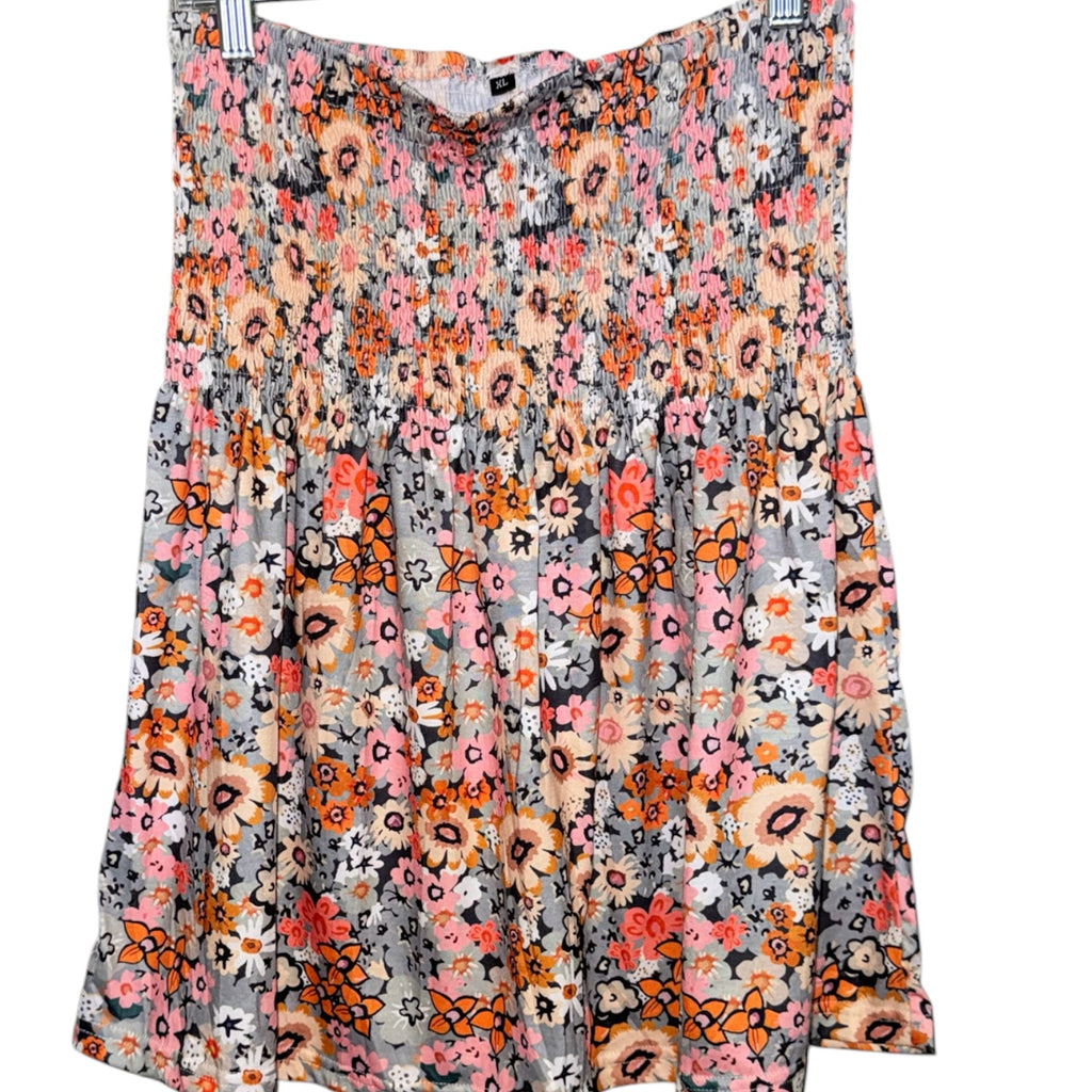 Floral Smocked Strapless Tube Top