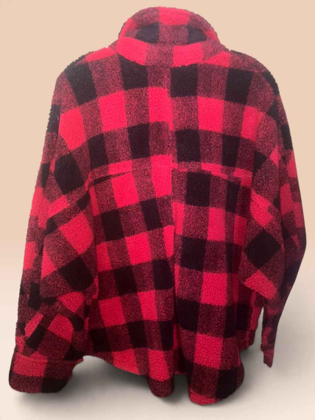 Easel Red & Black Buffalo Plaid Teddy Jacket