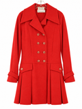Vintage Karl Lagerfeld Red Double-Breasted Wool Coat
