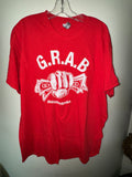 G.R.A.B. getrichactbroke" Red Graphic Tee