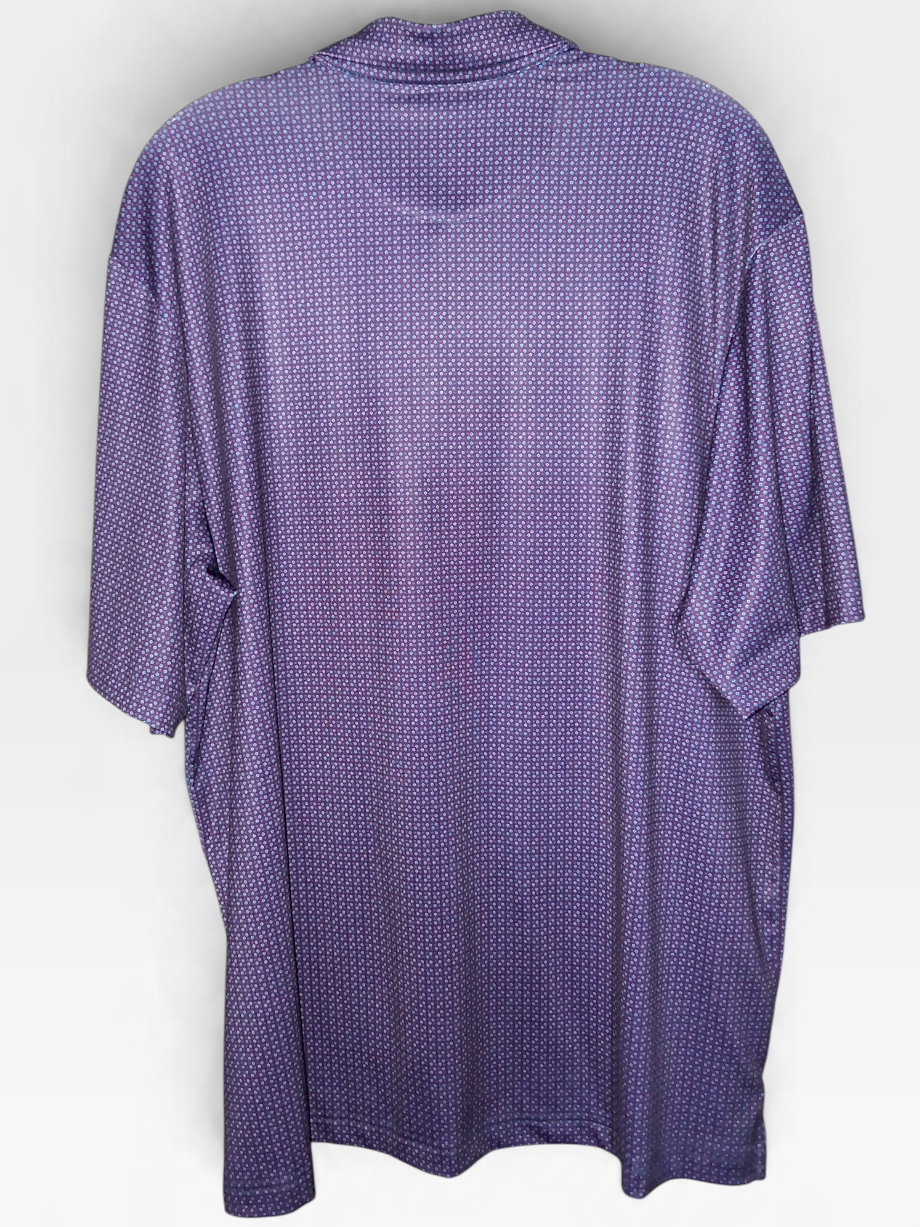 Roundtree & Yorke Performance Men's Purple Geometric Print Polo