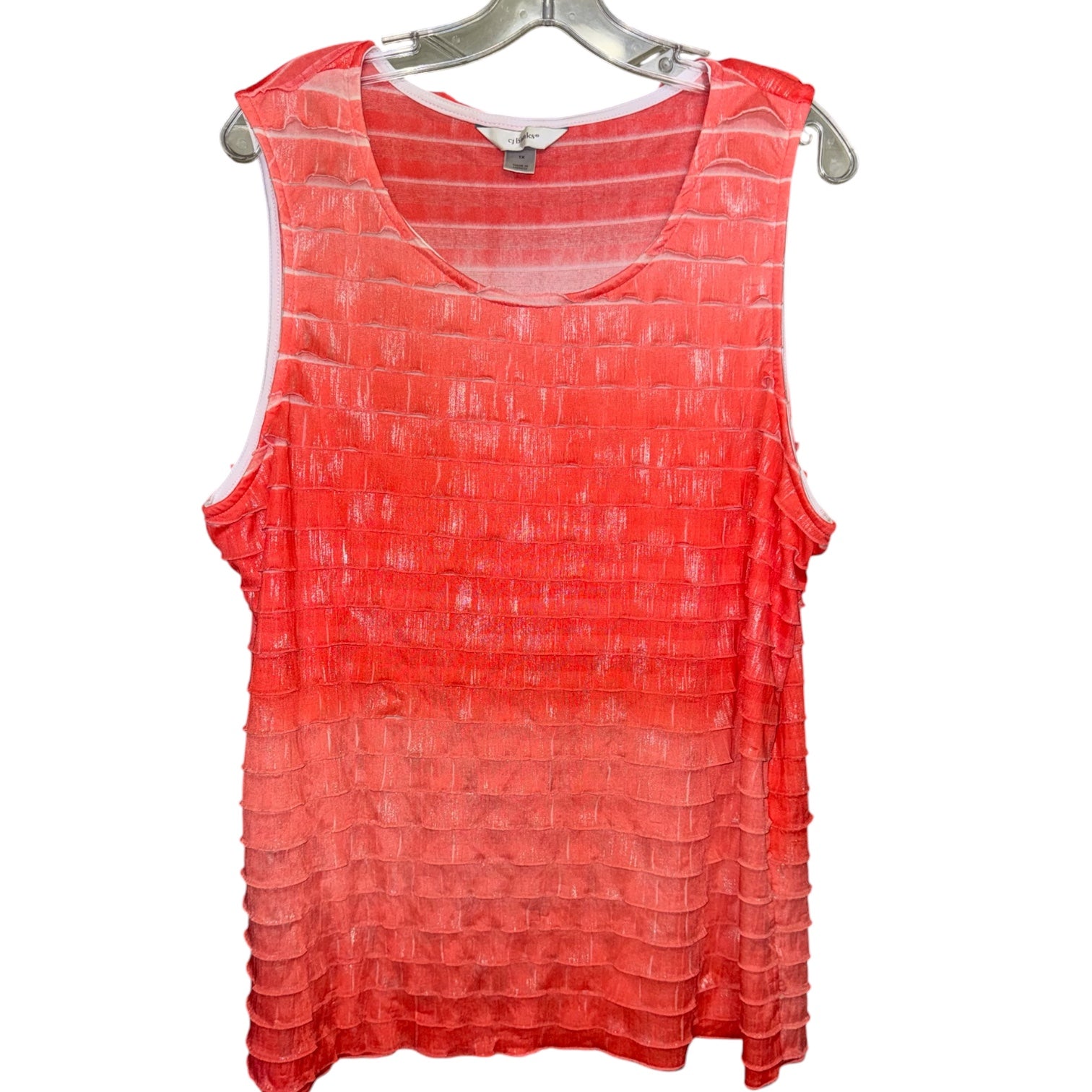 CJ Banks Coral Tiered Tank