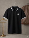 SHEIN Men's Contrast Trim Tipped Polo Shirt
