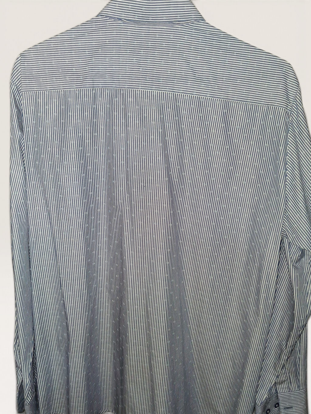 Haupt Germany Blue & White Striped Modern Fit Dress Shirt
