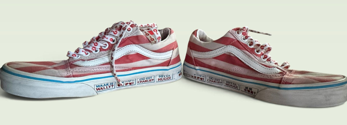 Limited Addition Vans x Where’s Waldo? Old Skool “International Stripes” Sneakers with Box