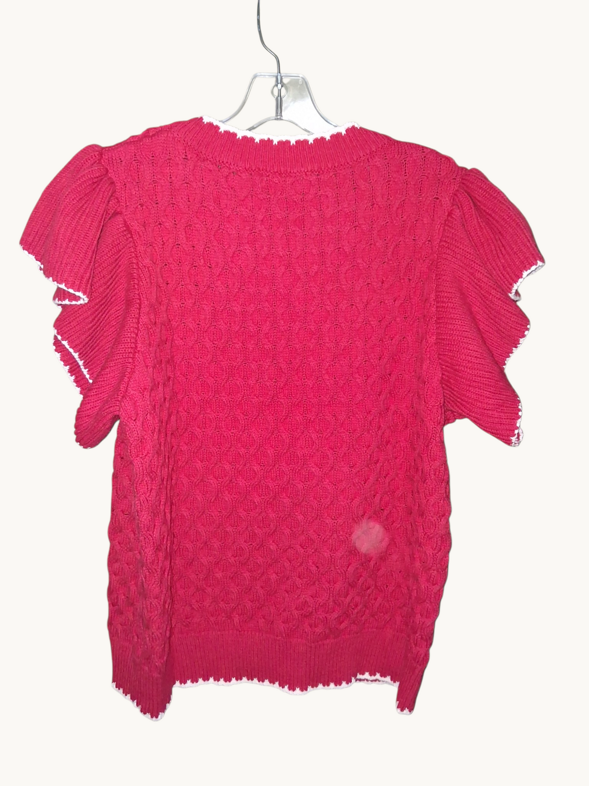 ODDI Cable-Knit Ruffle Sleeve Sweater